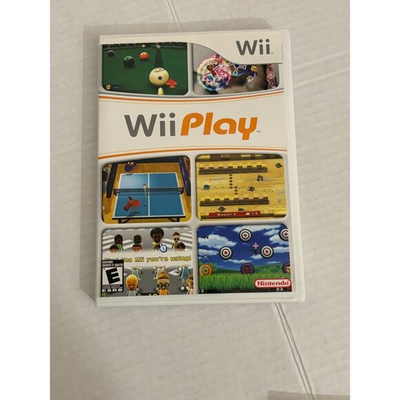 Wii Play Nintendo Video Game Instruction Manual Case Billiards Fishing Shooting - Picture 1 of 4